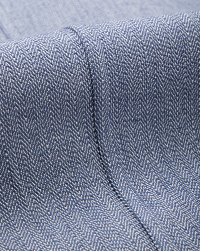 Study Jacket - Handwoven French Blue/Indigo Military Herringbone