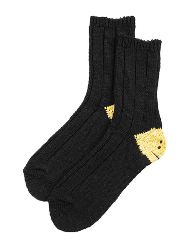 Kapital 56 Yarns MA-1 RAINBOWY HAPPY HEEL Socks - Black - Standard & Strange