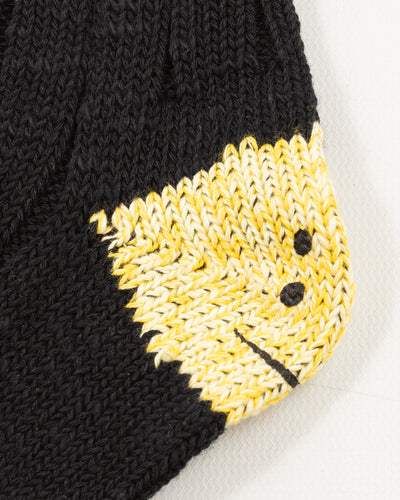 Kapital 56 Yarns MA-1 RAINBOWY HAPPY HEEL Socks - Black - Standard & Strange