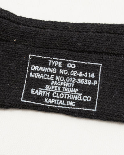 Kapital 56 Yarns MA-1 RAINBOWY HAPPY HEEL Socks - Black - Standard & Strange