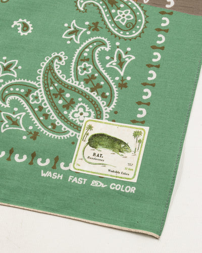 Kapital Fastcolor Selvedge Bandanna (PaisleyPatchwork) - KHAKIxSAX - Standard & Strange