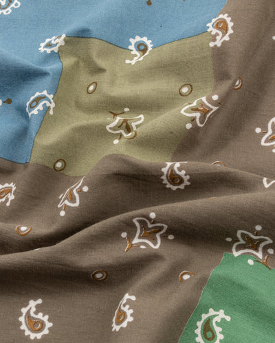 Kapital Fastcolor Selvedge Bandanna (PaisleyPatchwork) - KHAKIxSAX - Standard & Strange