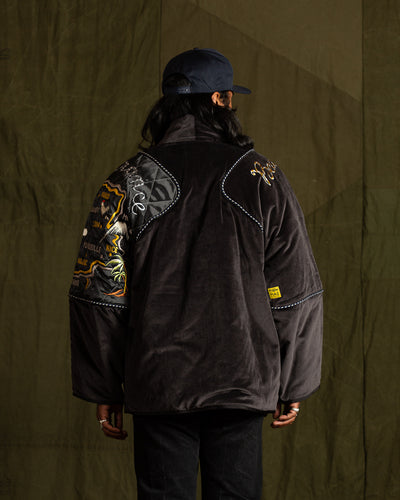 Kapital Velveteen KESA SHAM BOMBER JKT (Beautiful FRANCE) - Black 3 - Standard & Strange