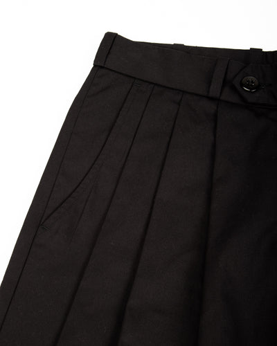Monitaly Triple Tuck Wide Pants - Black Vancloth Oxford - Standard & Strange