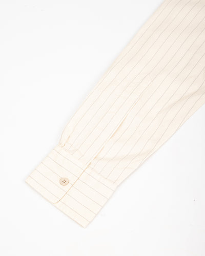 MotivMfg Authentic Fit BD Shirt - Ivory Striped Cotton/Silk Twill - Standard & Strange