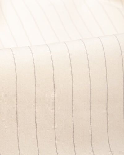 MotivMfg Authentic Fit BD Shirt - Ivory Striped Cotton/Silk Twill - Standard & Strange