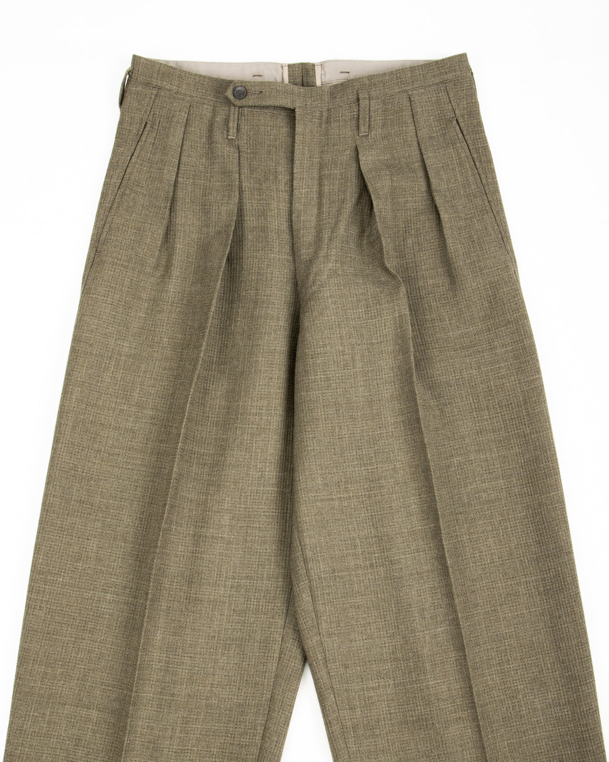 MotivMfg Bund Trousers - Sage Micro Check Suiting - Standard & Strange