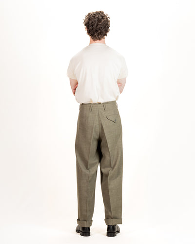 MotivMfg Bund Trousers - Sage Micro Check Suiting - Standard & Strange