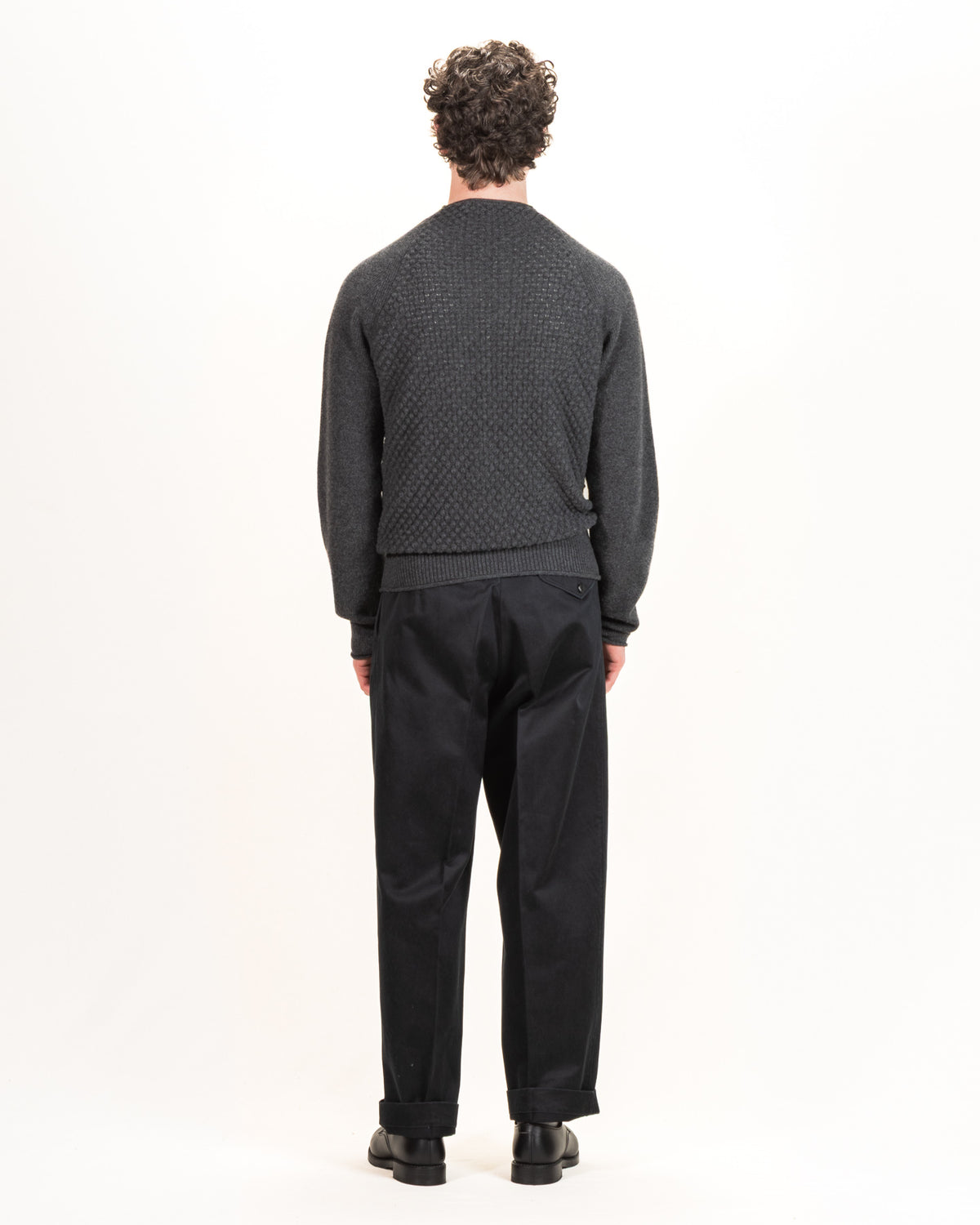 MotivMfg Cashmere Bubble Knit Mockneck - Grey Flannel - Standard & Strange