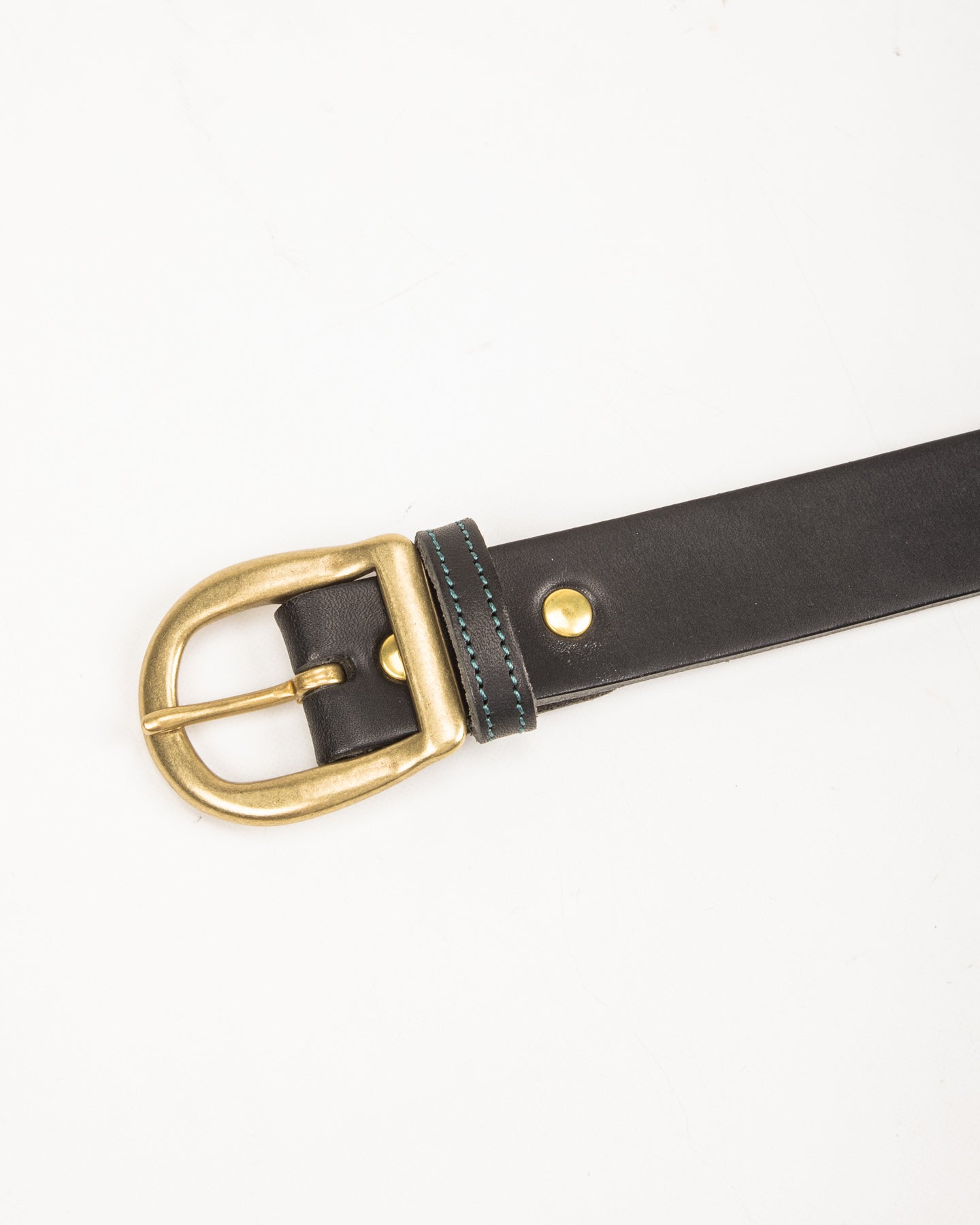 Omoto Denim Cowhide Leather Belt - Black - Standard & Strange