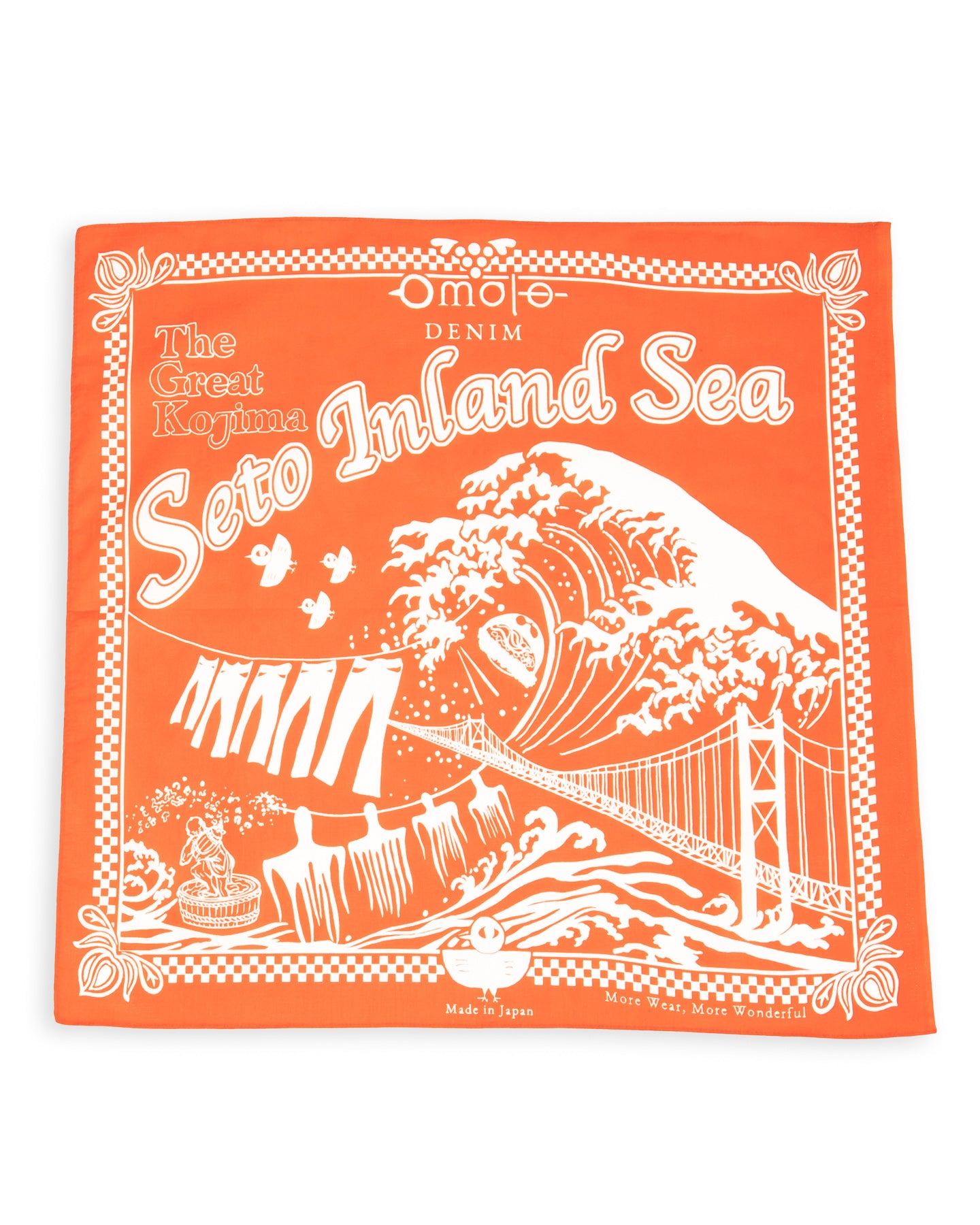 Omoto Denim Reveal Kojima Bandanna - Orange - Standard & Strange
