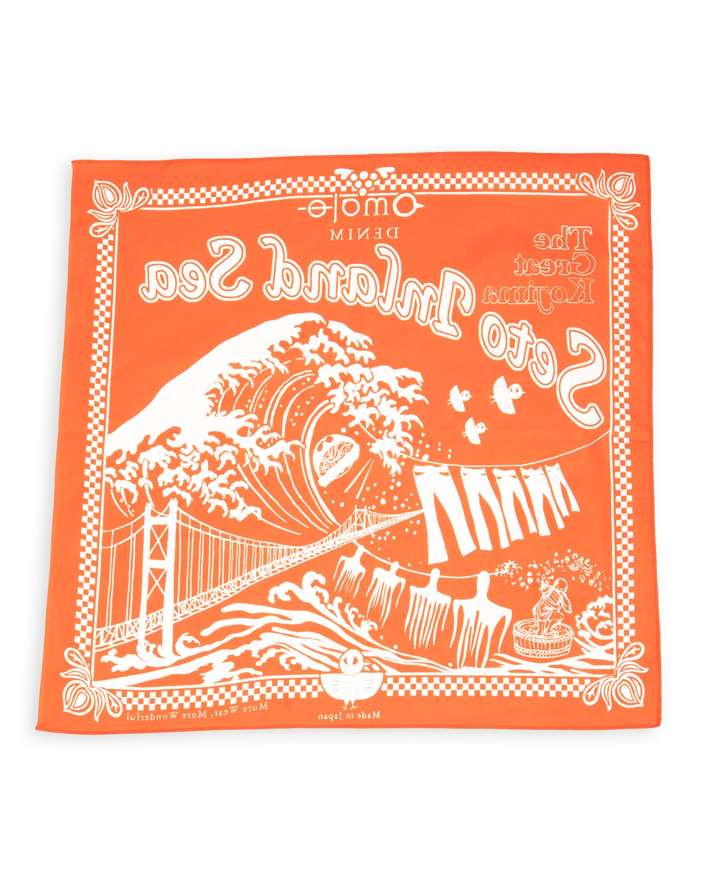 Omoto Denim Reveal Kojima Bandanna - Orange - Standard & Strange