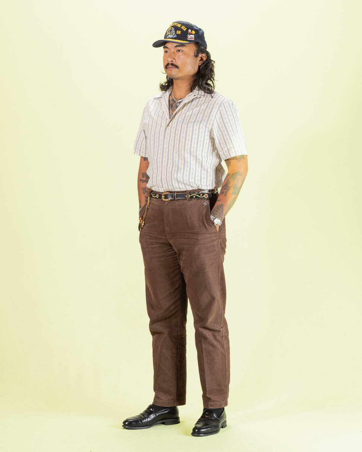 Prequel S&S x Prequel Short Open Collar Shirt - Beige Classic Riviera Stripe - Standard & Strange