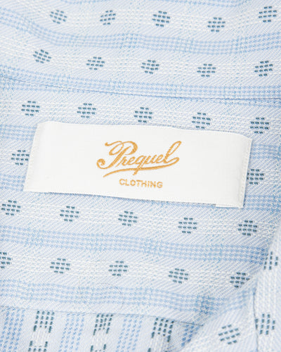 Prequel S&S x Prequel Short Open Collar Shirt - Blue Classic Dobby Check - Standard & Strange