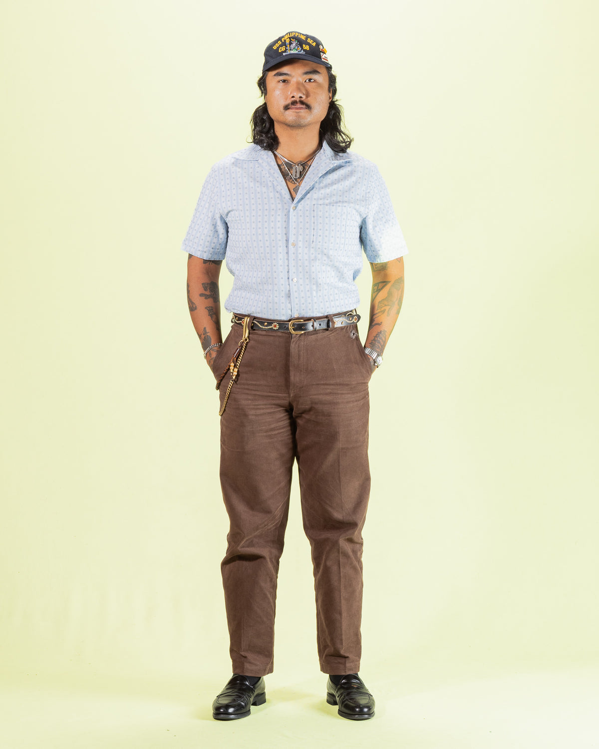 Prequel S&S x Prequel Short Open Collar Shirt - Blue Classic Dobby Check - Standard & Strange