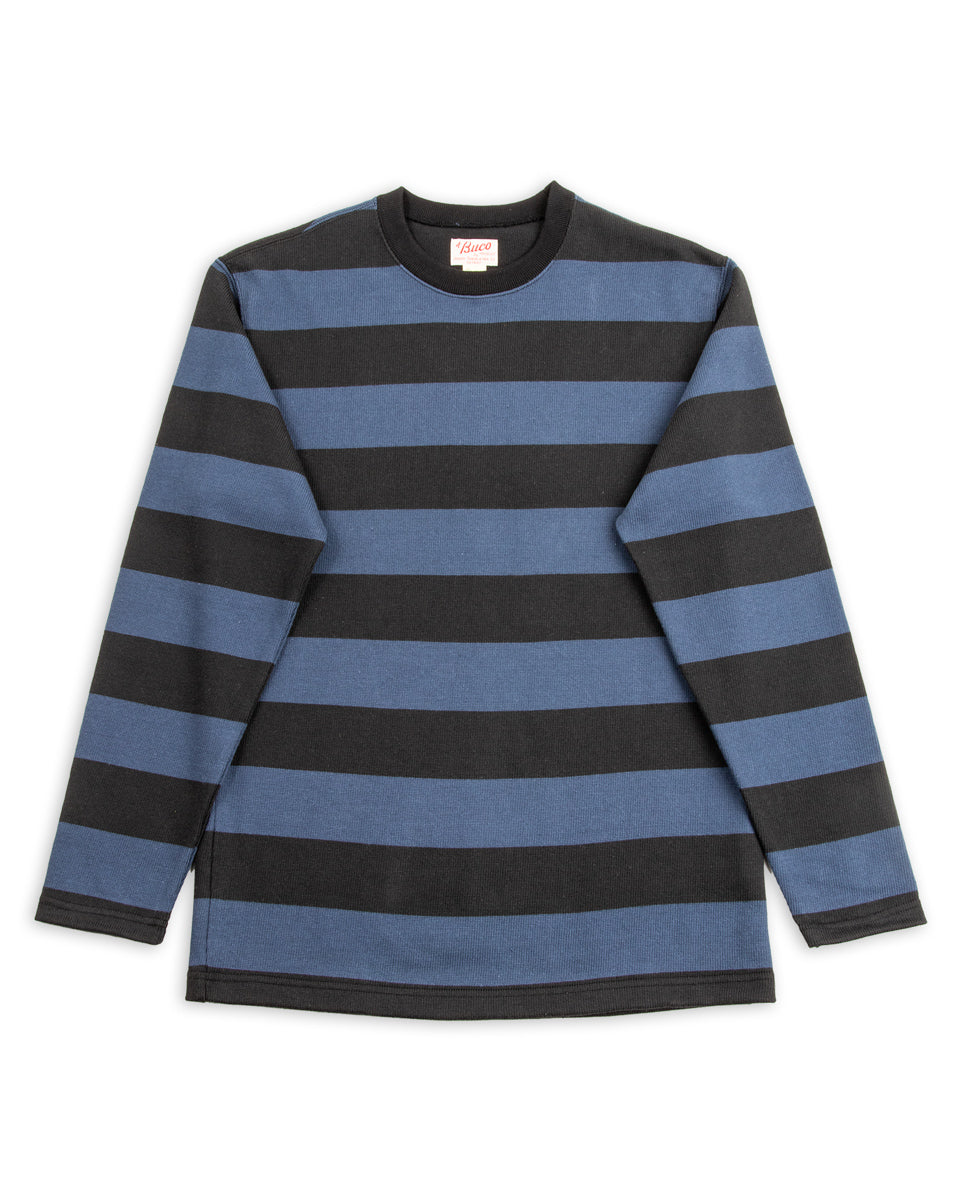 The Real McCoy's Buco Heavy Stripe Racing Jersey - Black/Blue - Standard & Strange