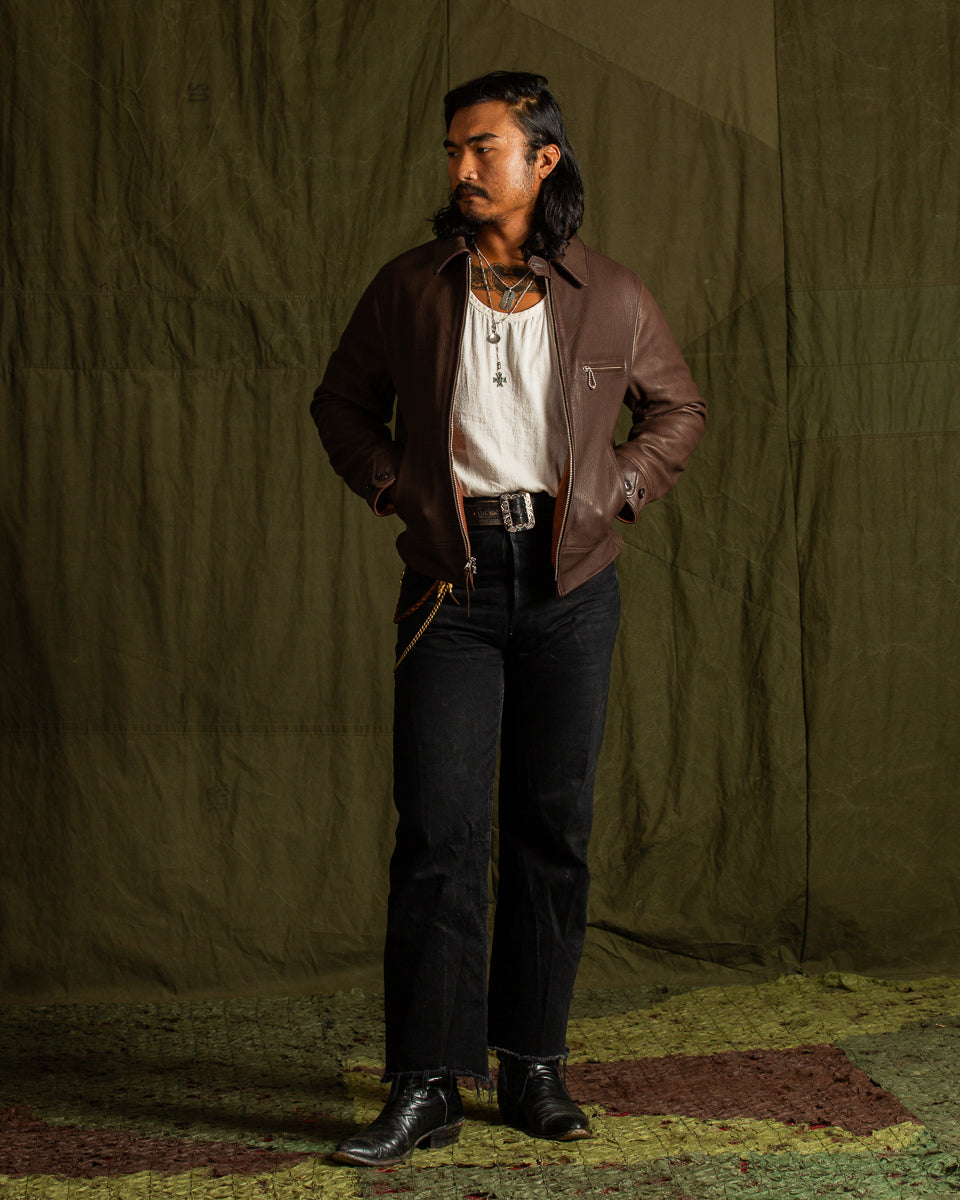 The Real McCoy's Freeman 30s Sports Jacket (Deerskin) - Brown - Standard & Strange