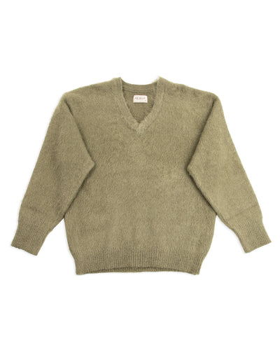 The Real McCoy's Joe McCoy Mohair V-Neck Sweater - Mint - Standard & Strange