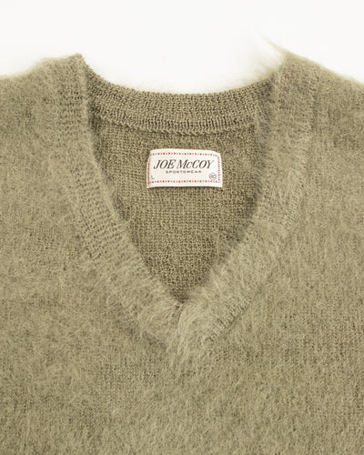 The Real McCoy's Joe McCoy Mohair V-Neck Sweater - Mint - Standard & Strange