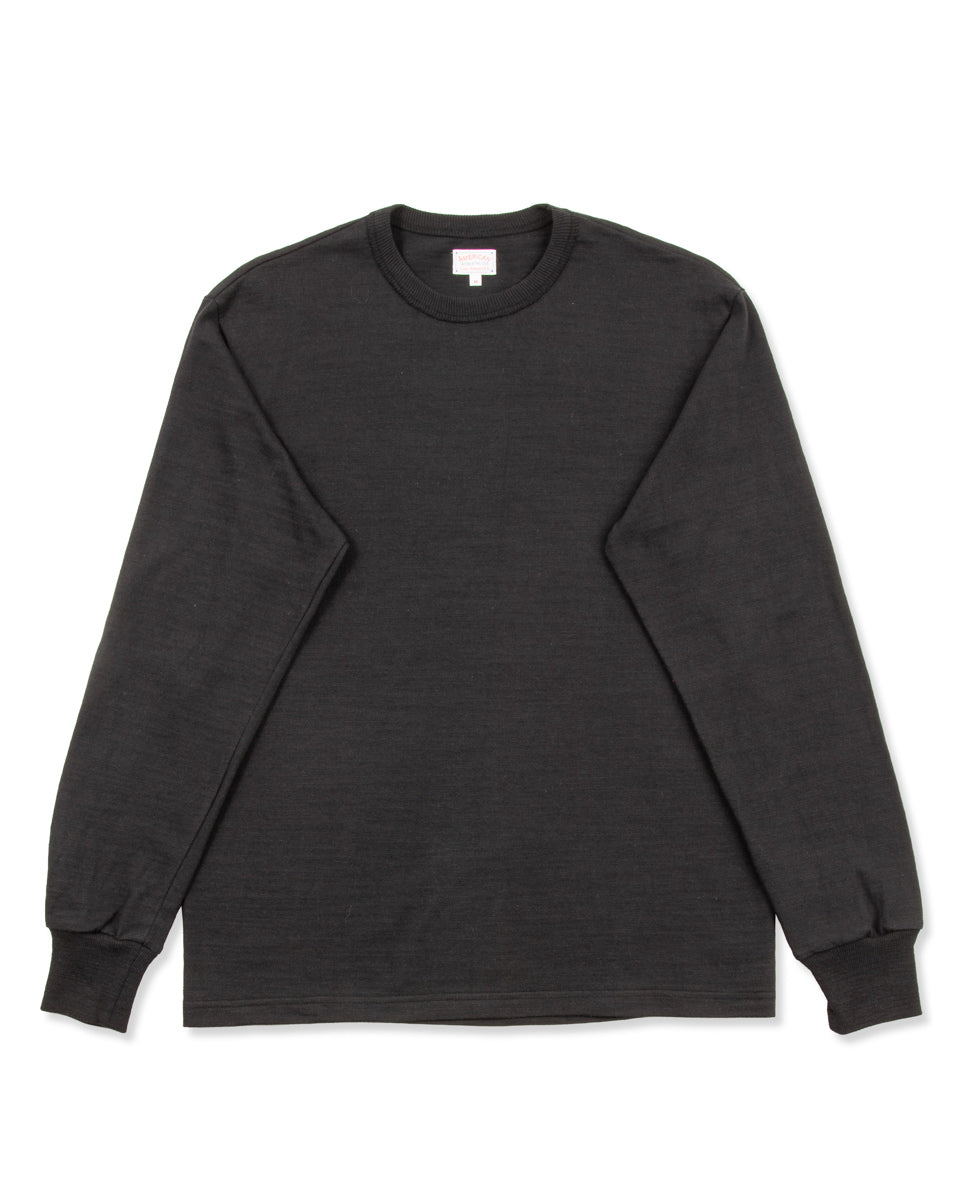 The Real McCoy's Loopwheeled Athletic Longsleeve Tee - Black - Standard & Strange