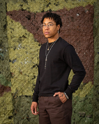 The Real McCoy's Athletic L/S T-Shirt / Loop-Wheel - Black - Standard & Strange