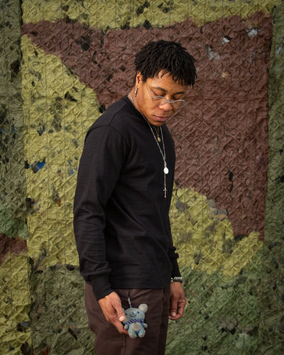 The Real McCoy's Athletic L/S T-Shirt / Loop-Wheel - Black - Standard & Strange