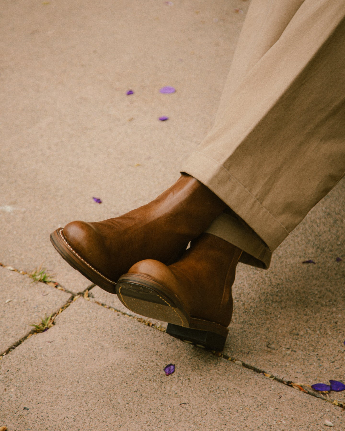 Rolling Dub Trio Casper Side Zip Boot - Brown Horsehide - Standard & Strange