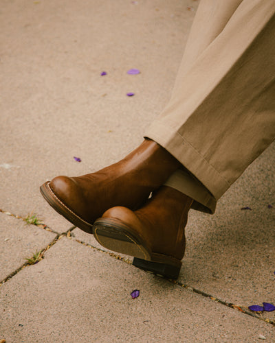 Rolling Dub Trio Casper Side Zip Boot - Brown Horsehide - Standard & Strange