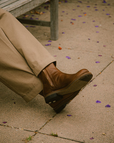 Rolling Dub Trio Casper Side Zip Boot - Brown Horsehide - Standard & Strange
