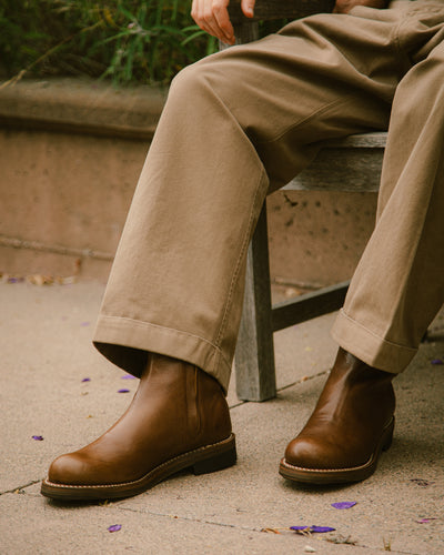 Rolling Dub Trio Casper Side Zip Boot - Brown Horsehide - Standard & Strange