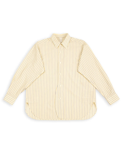 Senui Inside Pockets Shirt - Yellow Washed Fine Stripe - Standard & Strange