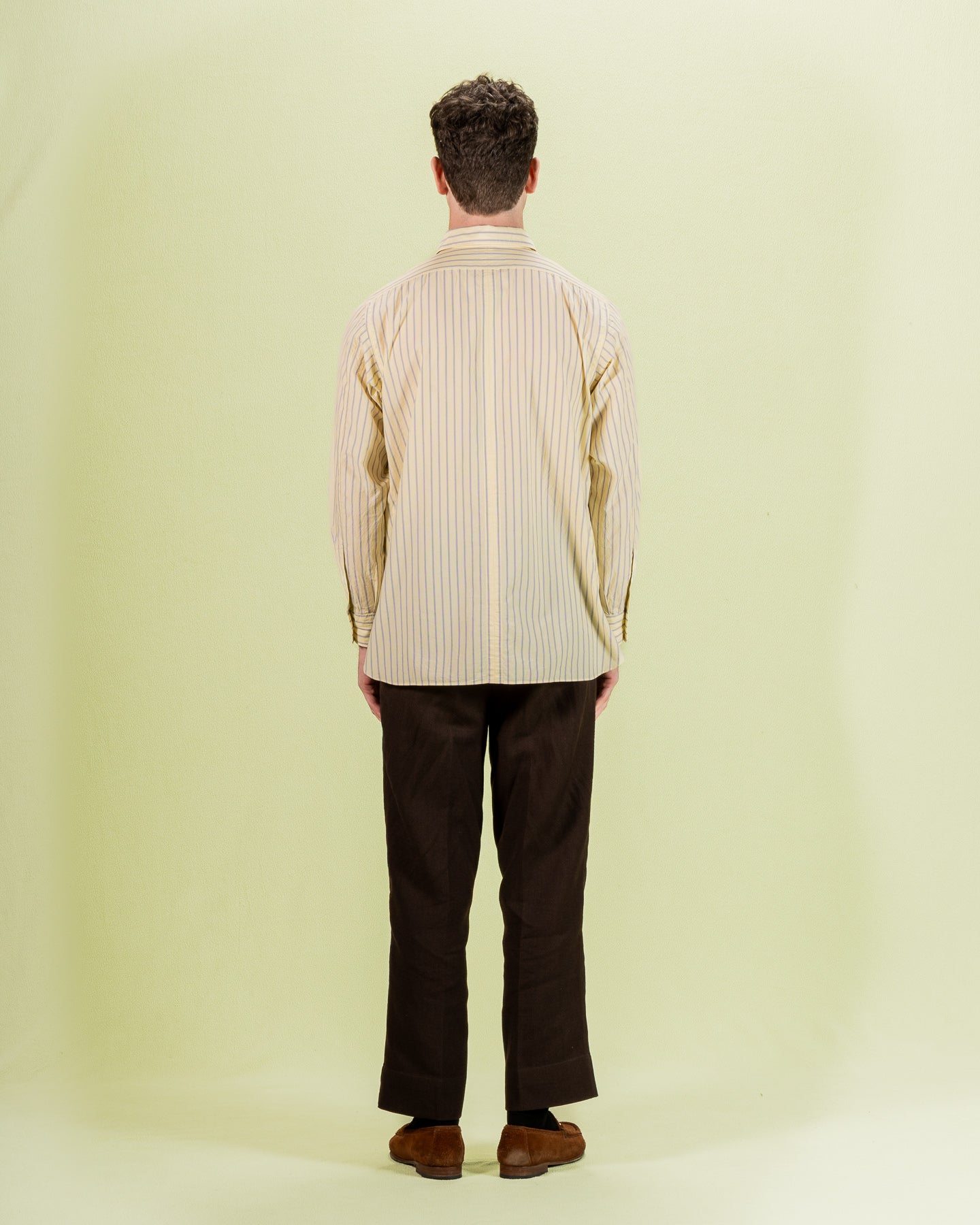 Senui Inside Pockets Shirt - Yellow Washed Fine Stripe - Standard & Strange