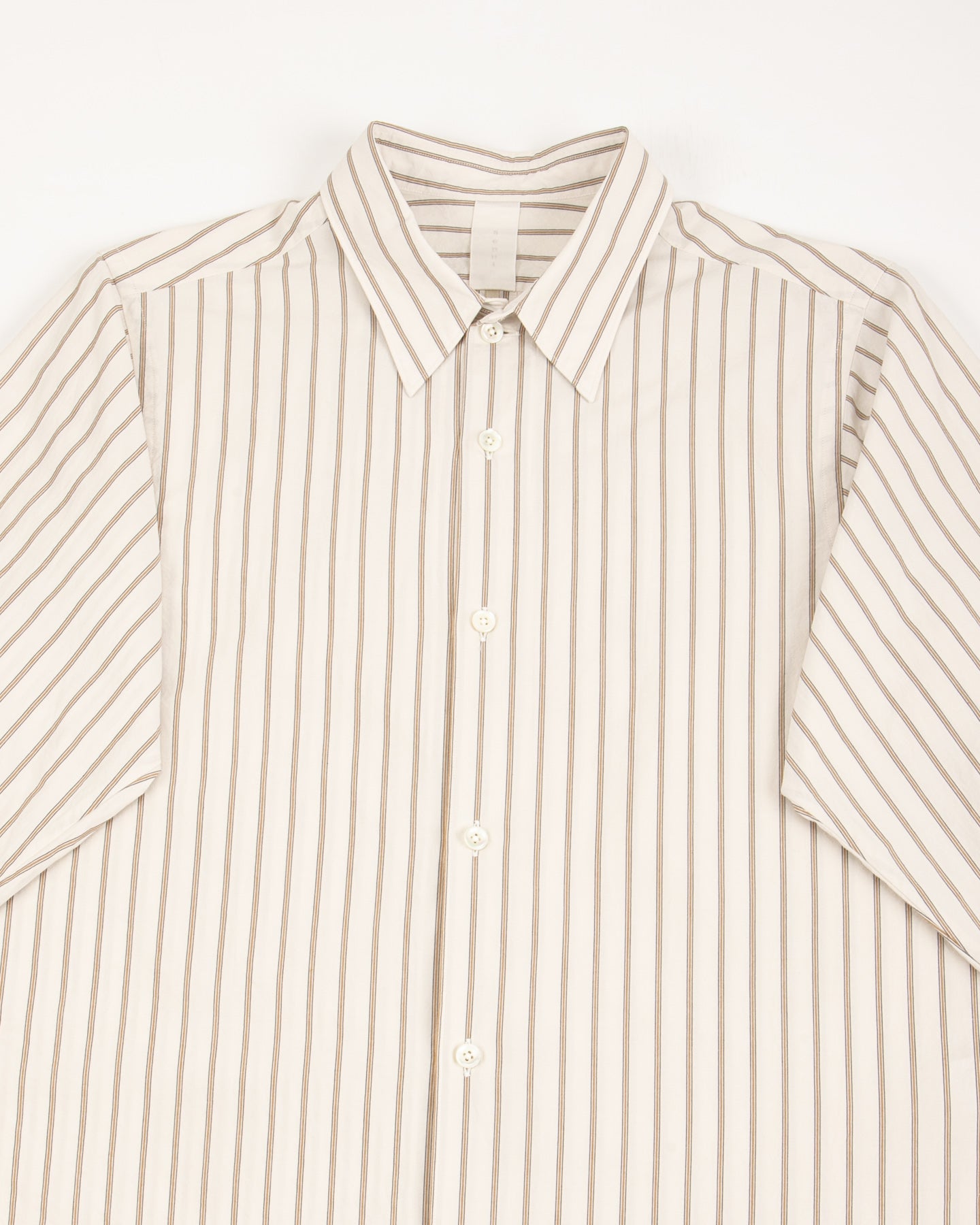 Senui Sally Side Slit Shirt - Ecru Double Washer Stripe 38/OS - Standard & Strange