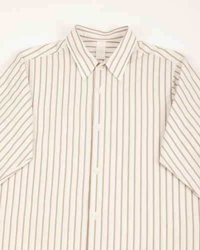 Senui Sally Side Slit Shirt - Ecru Double Washer Stripe 38/OS - Standard & Strange