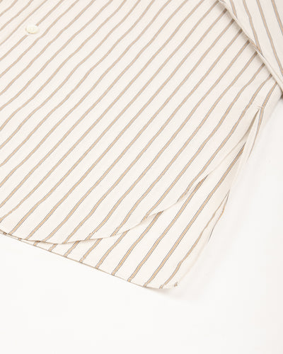 Senui Sally Side Slit Shirt - Ecru Double Washer Stripe 38/OS - Standard & Strange