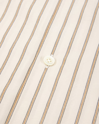Senui Sally Side Slit Shirt - Ecru Double Washer Stripe 38/OS - Standard & Strange