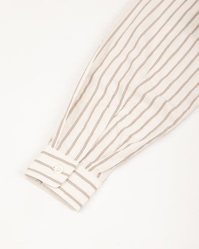 Senui Sally Side Slit Shirt - Ecru Double Washer Stripe 38/OS - Standard & Strange