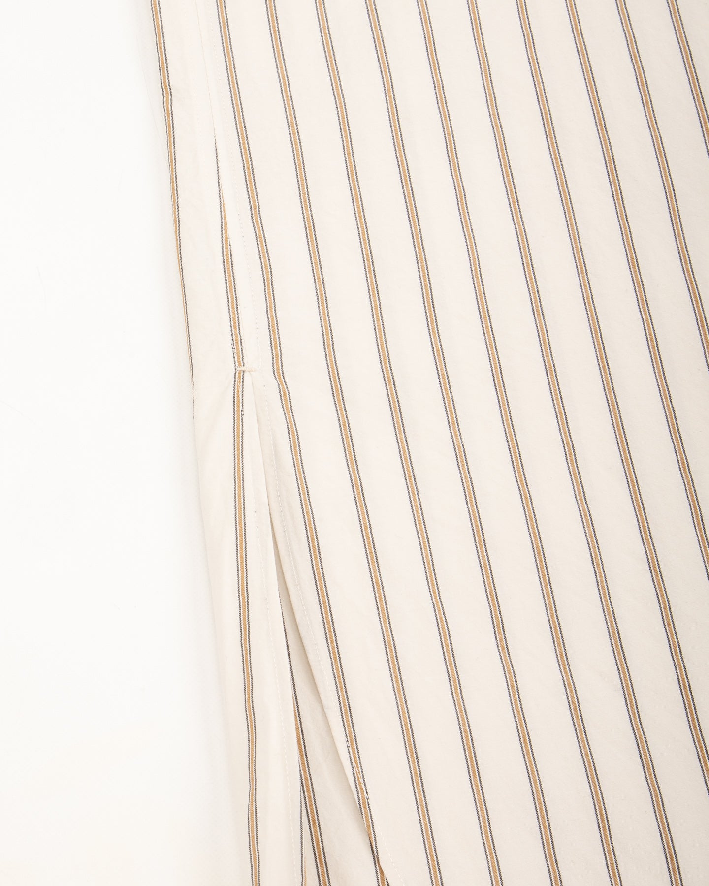 Senui Sally Side Slit Shirt - Ecru Double Washer Stripe 38/OS - Standard & Strange