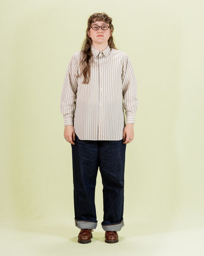 Senui Sally Side Slit Shirt - Ecru Double Washer Stripe 38/OS - Standard & Strange
