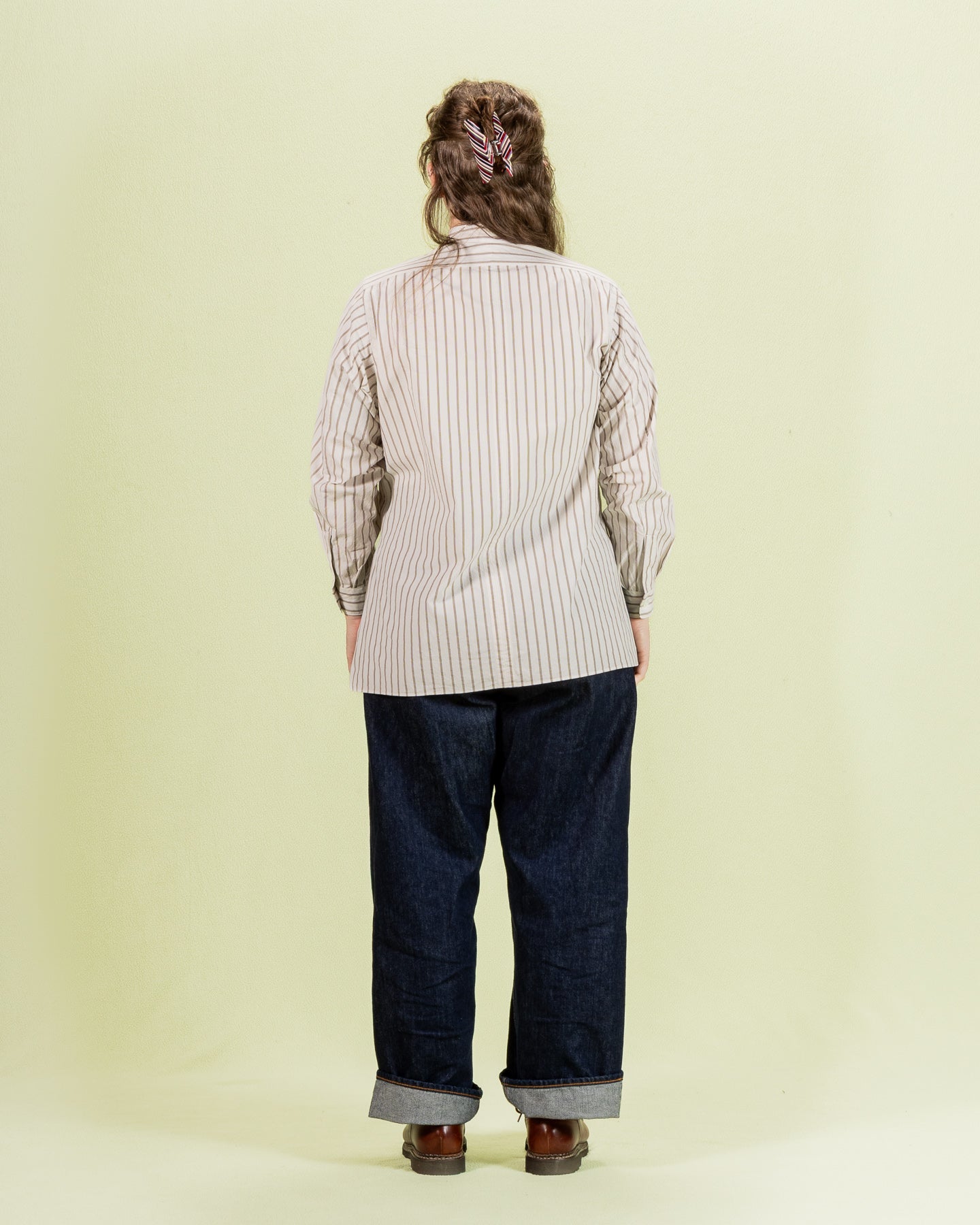 Senui Sally Side Slit Shirt - Ecru Double Washer Stripe 38/OS - Standard & Strange