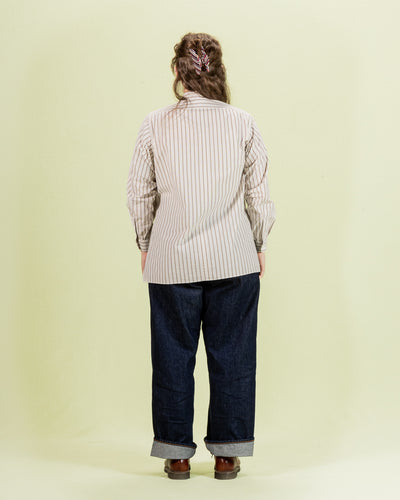Senui Sally Side Slit Shirt - Ecru Double Washer Stripe 38/OS - Standard & Strange
