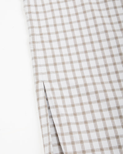 Senui Sally Side Slit Shirt - Green/Gray OG Typewriter Check 38/OS - Standard & Strange
