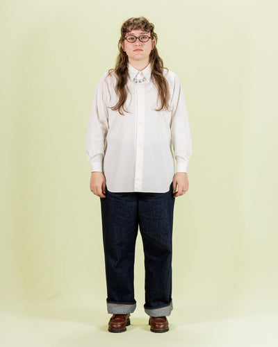 Senui Sally Side Slit Shirt - White Heavy Poplin 38/OS - Standard & Strange
