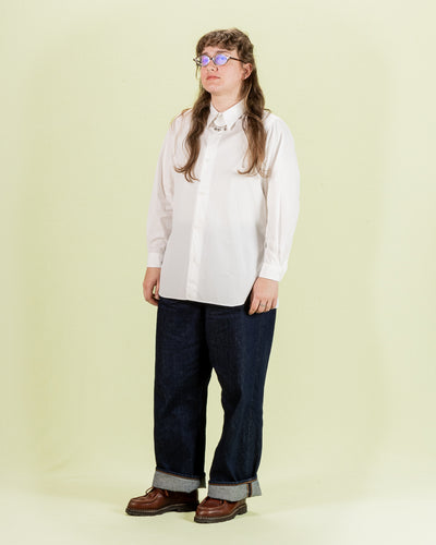 Senui Sally Side Slit Shirt - White Heavy Poplin 38/OS - Standard & Strange