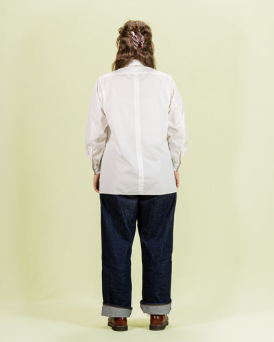 Senui Sally Side Slit Shirt - White Heavy Poplin 38/OS - Standard & Strange