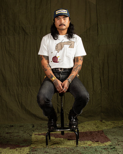 John Gluckow Arm in the Pocket T-Shirt - Off-White - Standard & Strange
