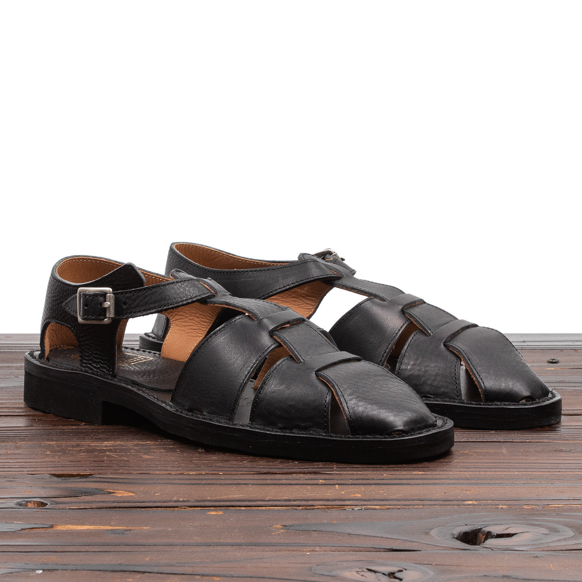 Bruschetta Shoes Orleans Sandal - Black Vachetta Leather - Standard & Strange