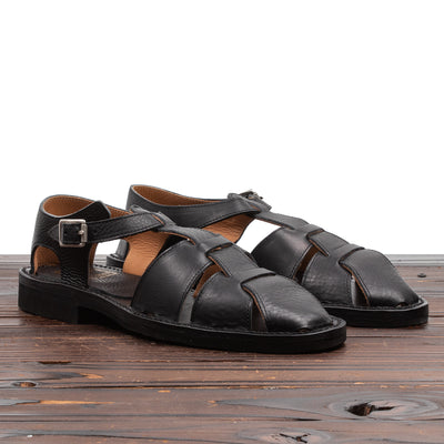 Bruschetta Shoes Orleans Sandal - Black Vachetta Leather - Standard & Strange