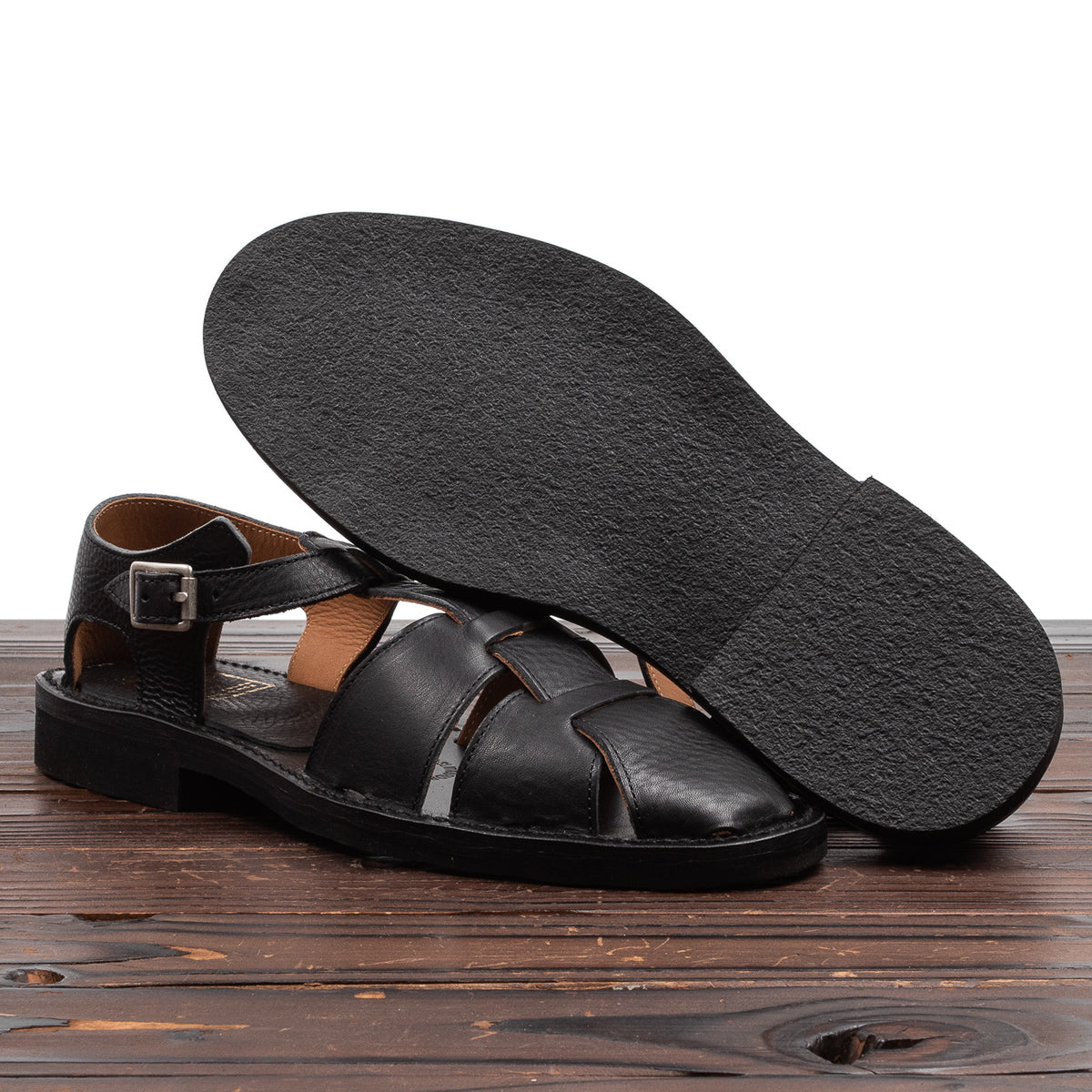 Bruschetta Shoes Orleans Sandal - Black Vachetta Leather - Standard & Strange