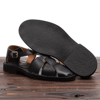 Bruschetta Shoes Orleans Sandal - Black Vachetta Leather - Standard & Strange